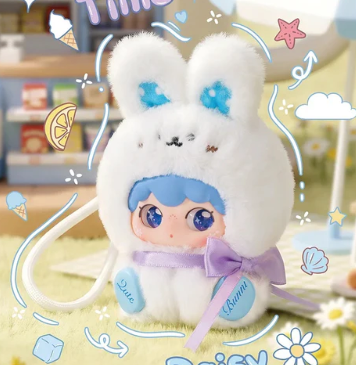 Kimipapa Animal Sitting in a Row Plush Toy Doll
