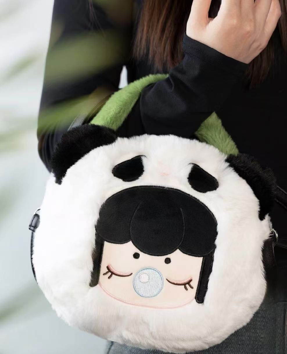 Nanci panda fluffy bag crossbody bag toy doll