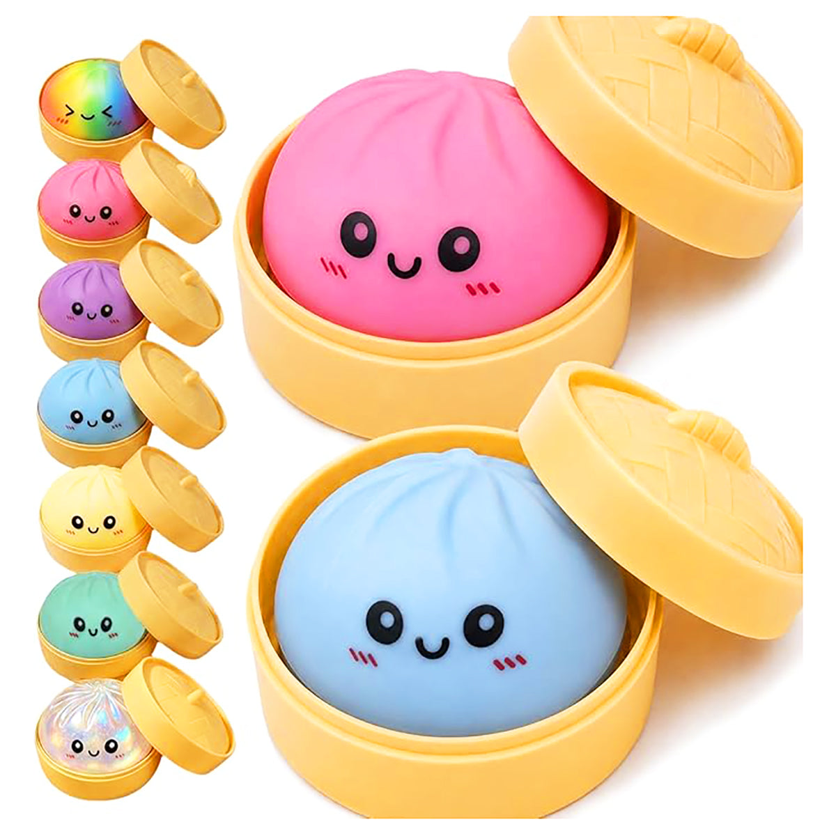 Creamy Dumpling Squishy with Steam Box for Stress Relief