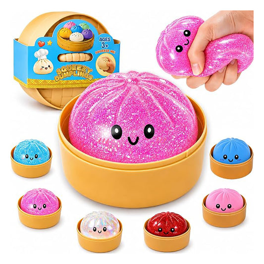 Glitter Dumpling Squishy with Steam Box for Stress Relief