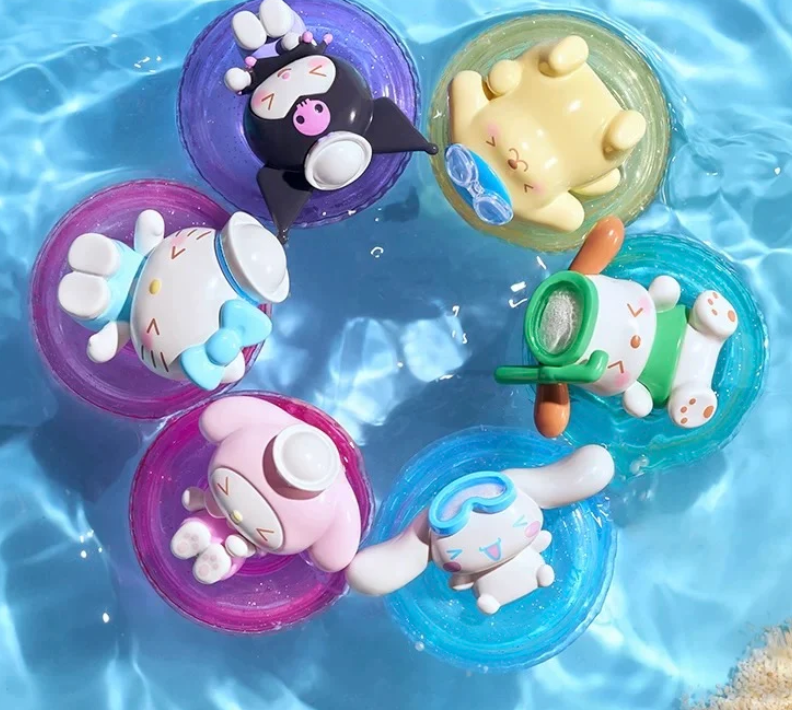Sanrio Swimming Ring Mini Bean Toy Doll,3 In 1 Bag