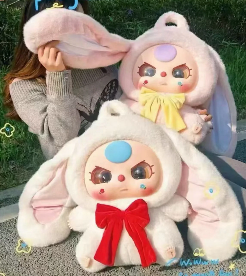 Baby Three Bunny Backpack toy doll