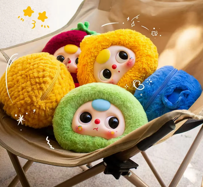 Baby Three Orchard Zipper Bag Plush Toy Doll