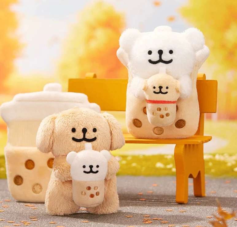 Maltese Dog Packed with Good Luck Plush toy doll