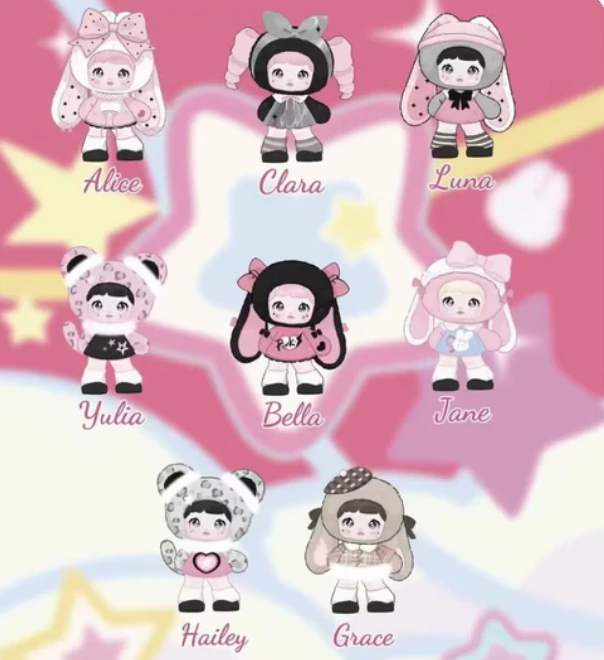 Nommi Pink Positive Energy Plush Keychain Toy Doll