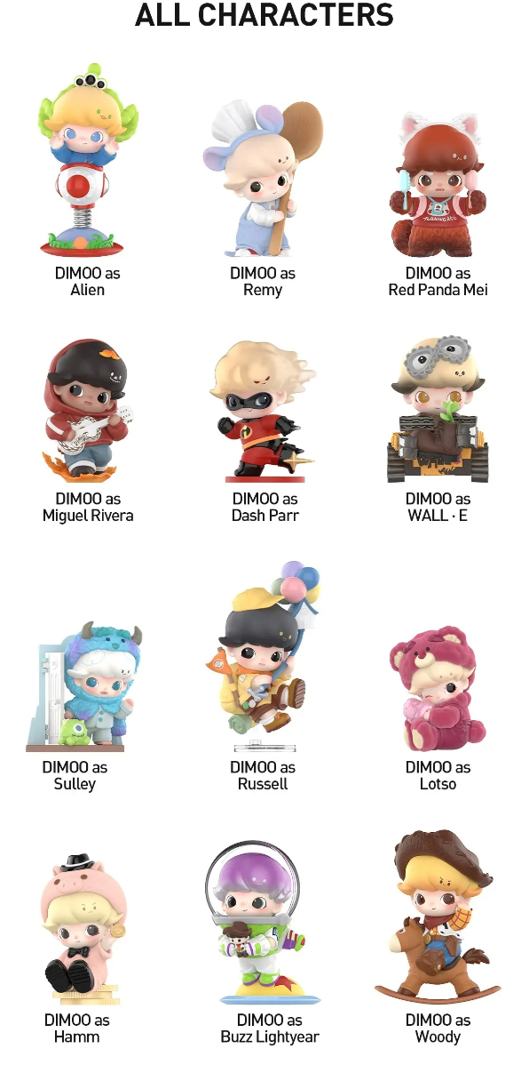 DIMOO WORLD x PIXAR Figures Toy Doll