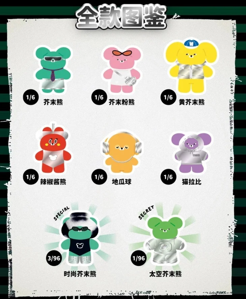WASABI BEAR B3K VIBE Plush Toy Doll
