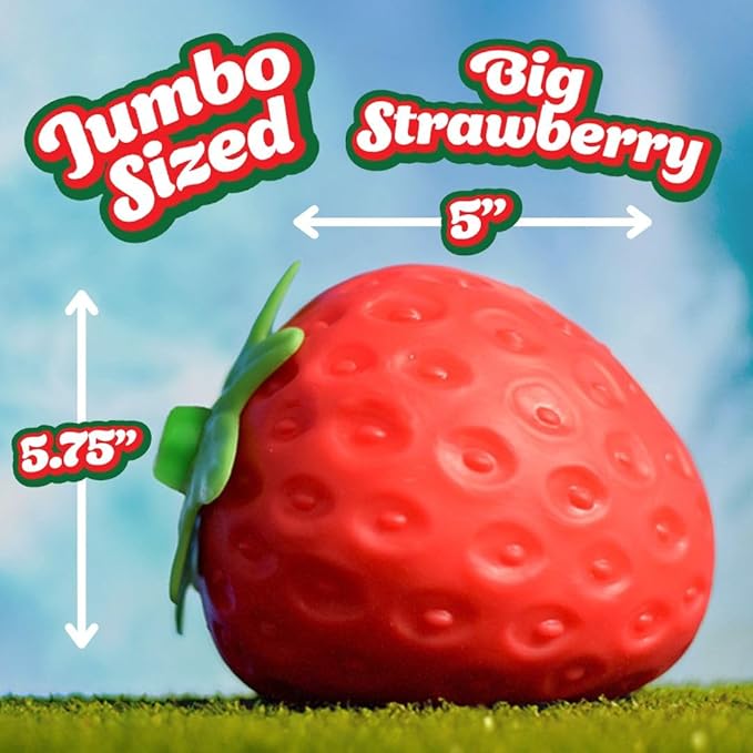 Jumbo Giant Strawberry Squishy,Big Squeeze Fidget Toy Stress Relief Slow Rising Fun
