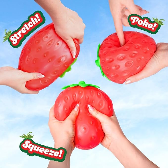 Jumbo Giant Strawberry Squishy,Big Squeeze Fidget Toy Stress Relief Slow Rising Fun