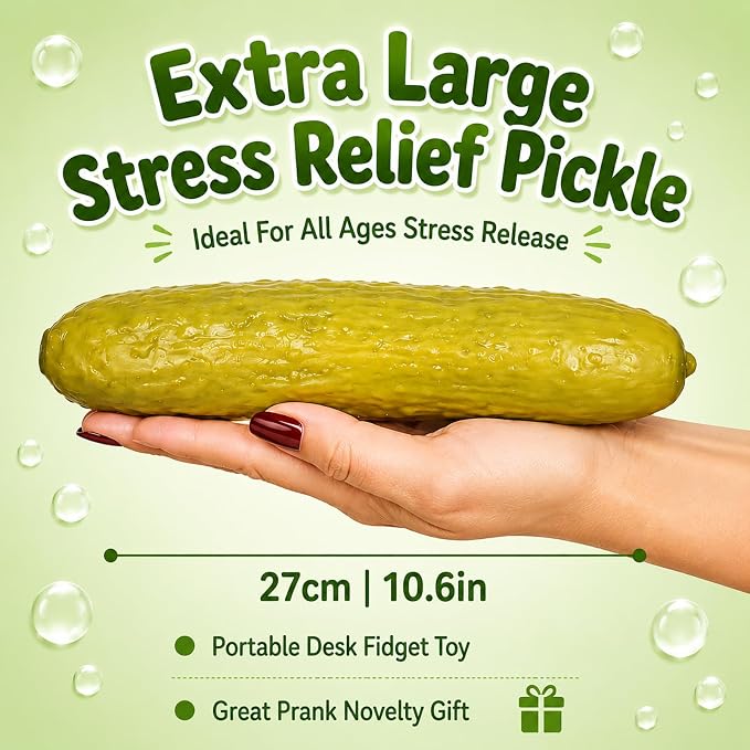 Jumbo Giant Pickle Squishy,Big Squeeze Fidget Toy Stress Relief Slow Rising Fun