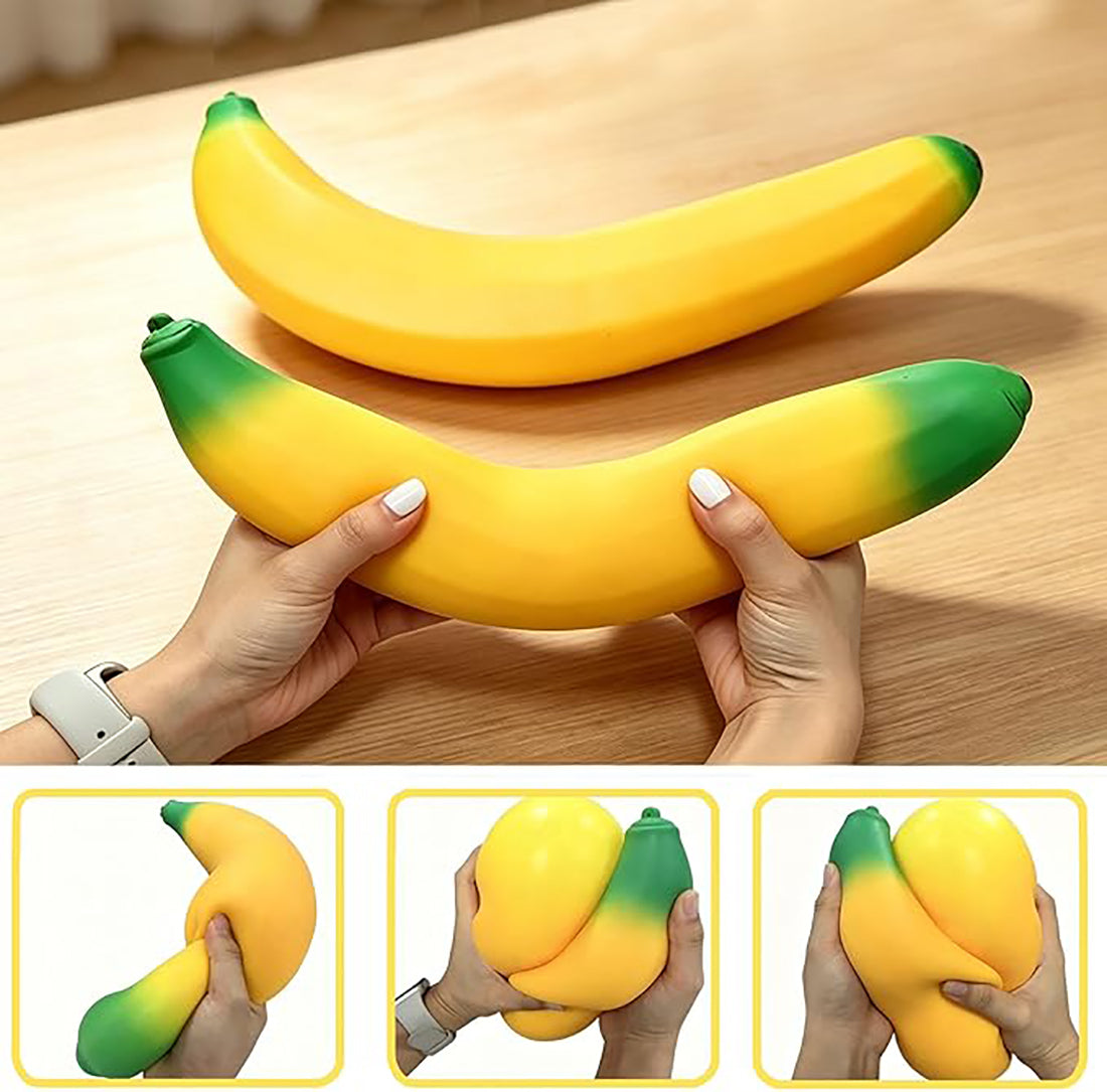 Jumbo Giant Banana Squishy,Big Squeeze Fidget Toy Stress Relief Slow Rising Fun