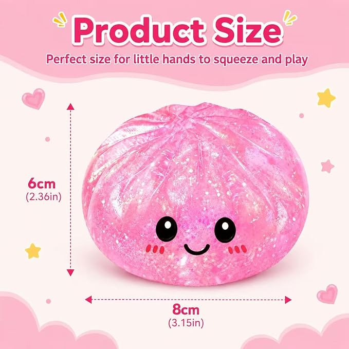 Glitter Dumpling Squishy with Steam Box for Stress Relief