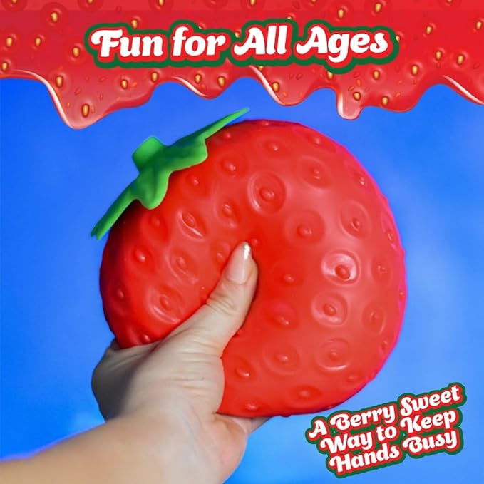 Jumbo Giant Strawberry Squishy,Big Squeeze Fidget Toy Stress Relief Slow Rising Fun
