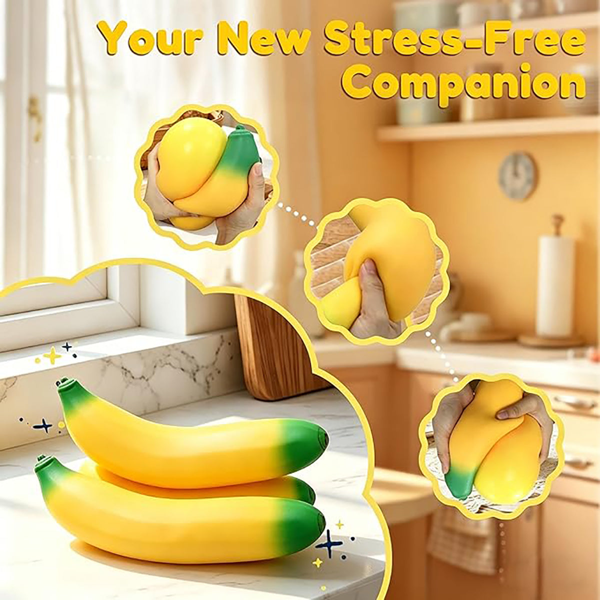 Jumbo Giant Banana Squishy,Big Squeeze Fidget Toy Stress Relief Slow Rising Fun
