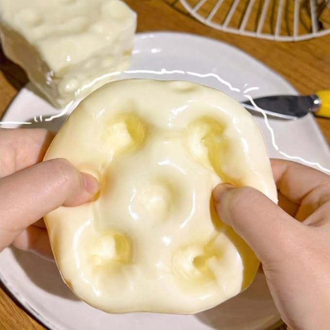 Vaseline Cheese& Peanut & Ball Squishy, Squeeze Soft Cheese Peanut Ball Squishy Slow Rising Sensory Stress & Anxiety Relief Fidget for Adults Gift Novelty Anxiety Calming Desk Party Favors,Non-Sticky