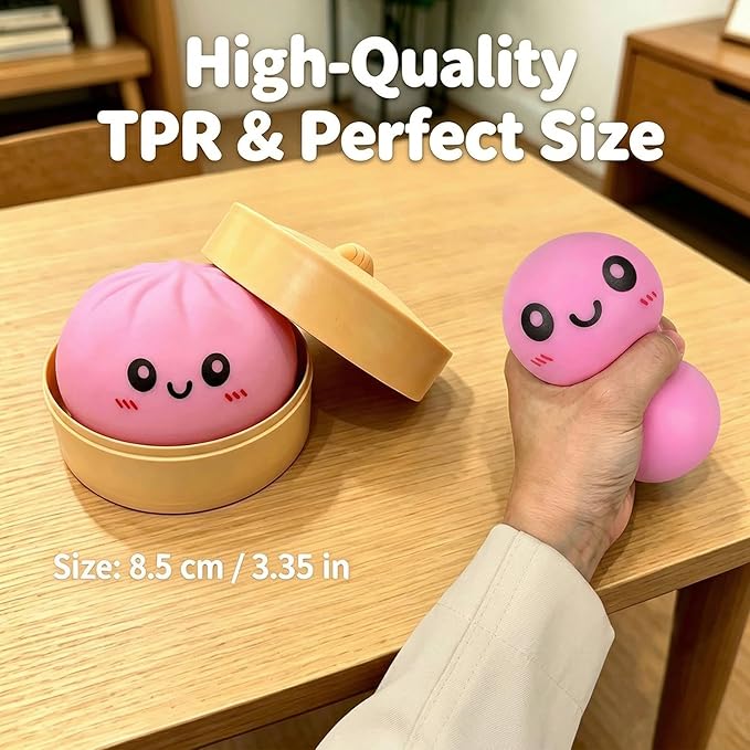 Creamy Dumpling Squishy with Steam Box for Stress Relief