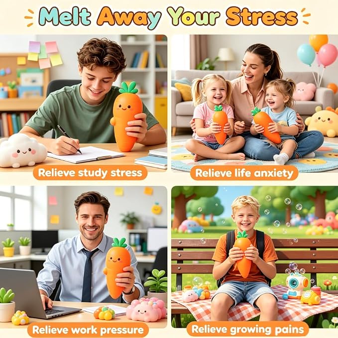 Jumbo Giant Carrot Squishy,Big Squeeze Fidget Toy Stress Relief Slow Rising Fun