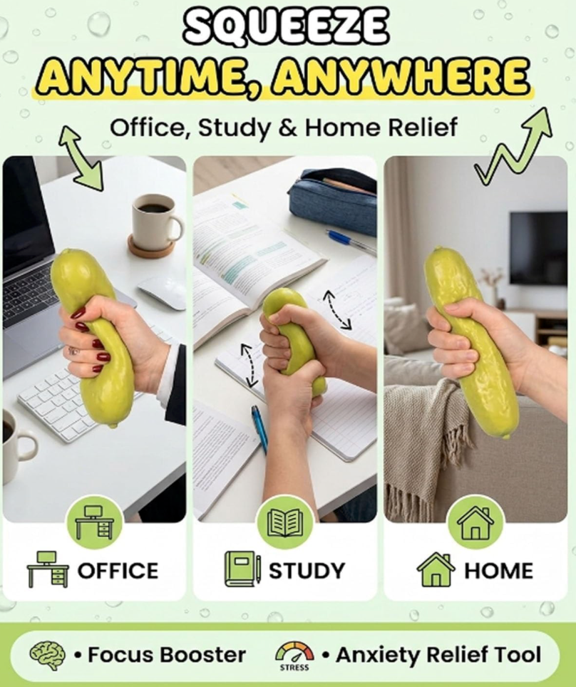 Jumbo Giant Pickle Squishy,Big Squeeze Fidget Toy Stress Relief Slow Rising Fun
