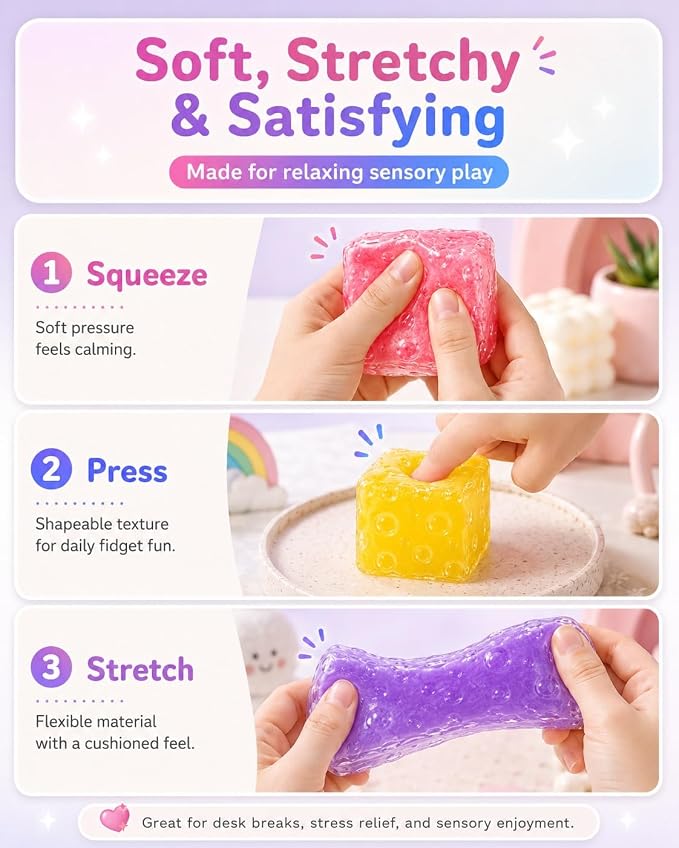 Slushy Crunchy Squishy,Stress Relief Squeeze Toy ASMR Sound Sensory Fidget Toy for Adults Party Favor Squeeze Toy Desk Anxiety Relief