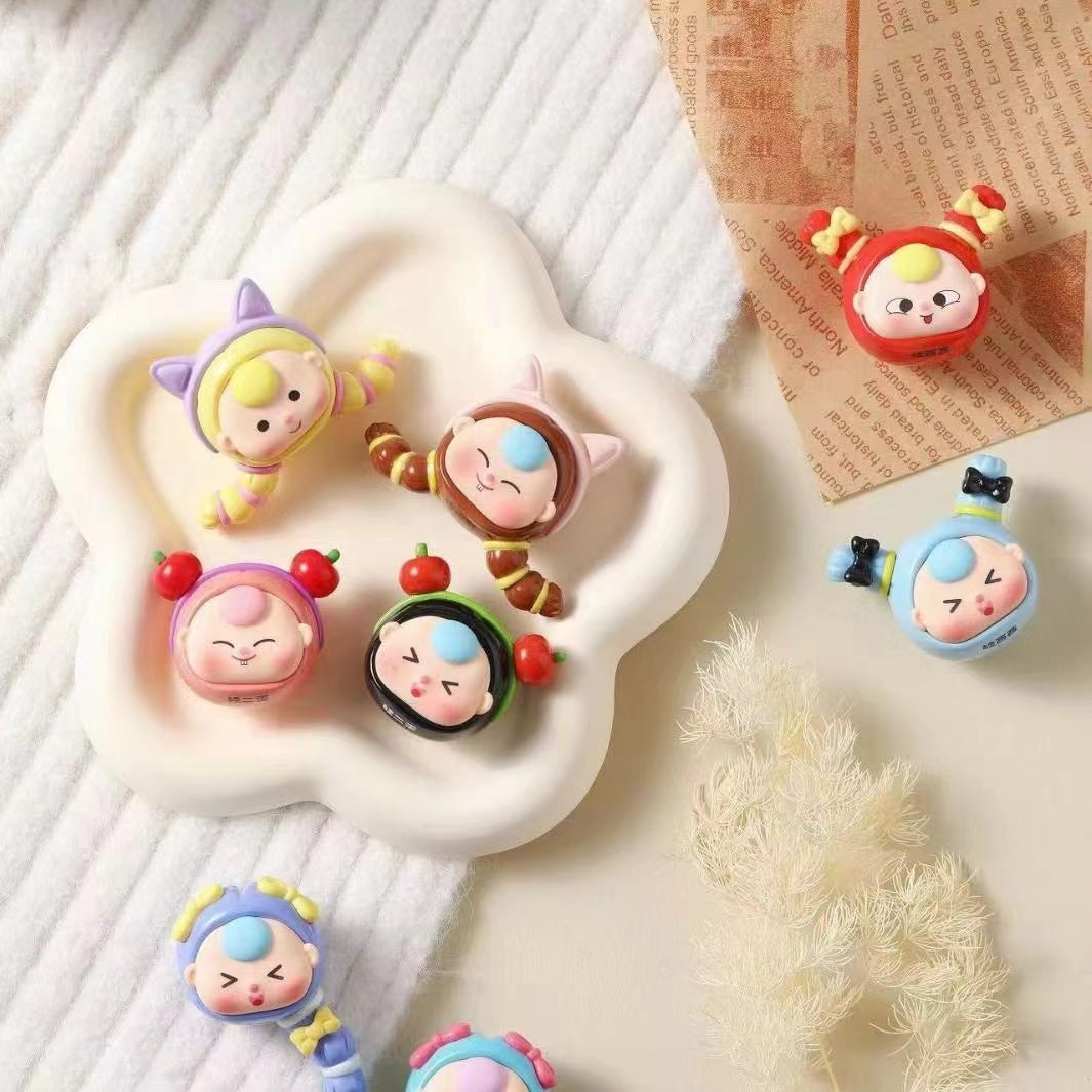 Baby three 3 sister fridge magnet bean toy doll