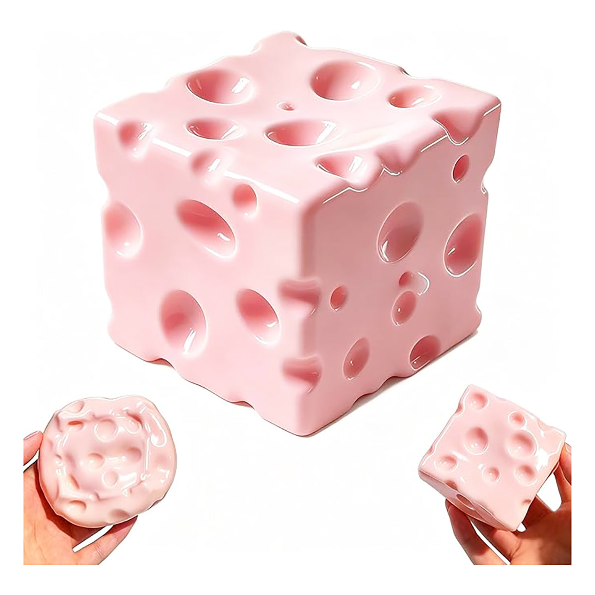 Vaseline Cheese& Peanut & Ball Squishy, Squeeze Soft Cheese Peanut Ball Squishy Slow Rising Sensory Stress & Anxiety Relief Fidget for Adults Gift Novelty Anxiety Calming Desk Party Favors,Non-Sticky